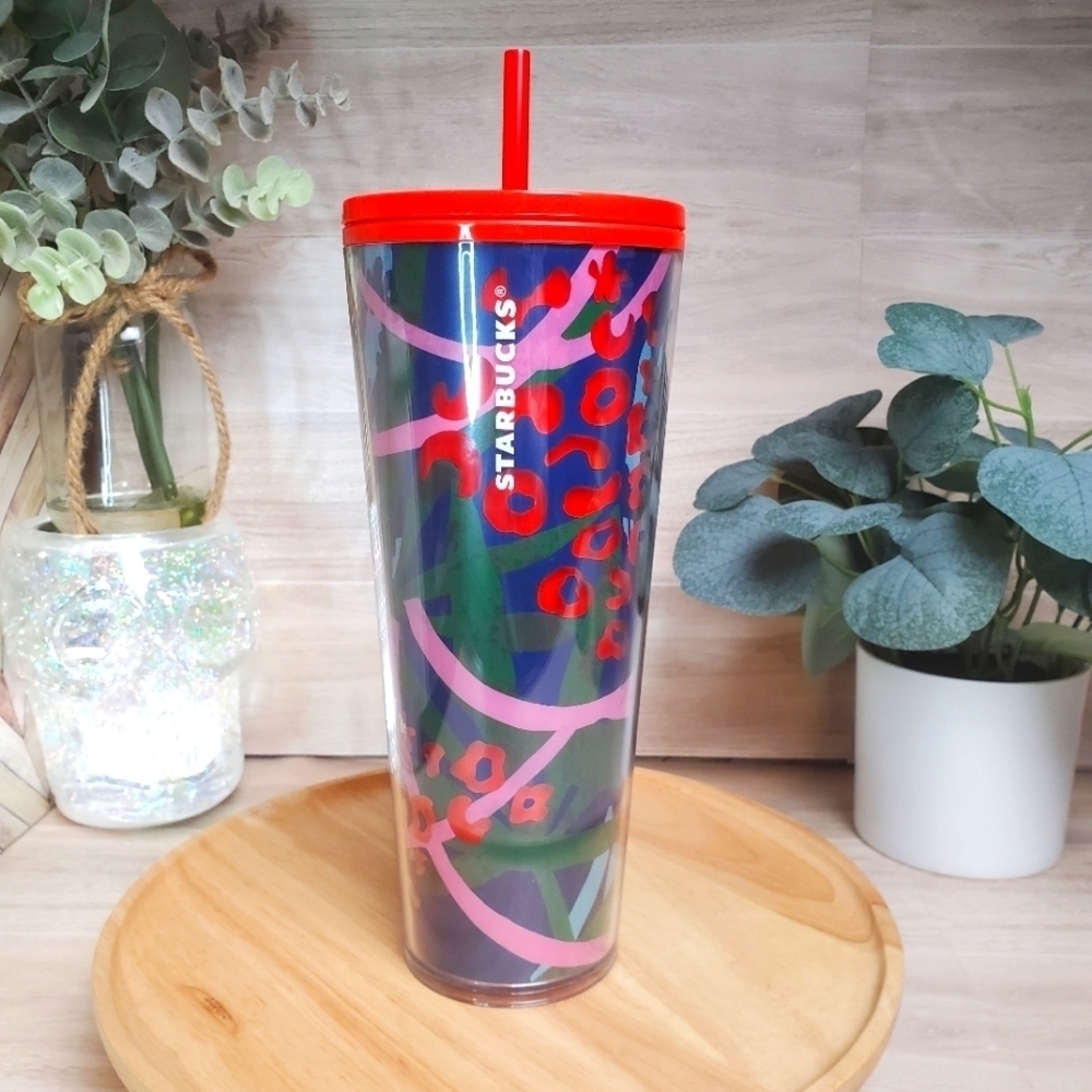 Starbucks Jungle Leopard Venti 24 oz Tumbler Exotic Leaves